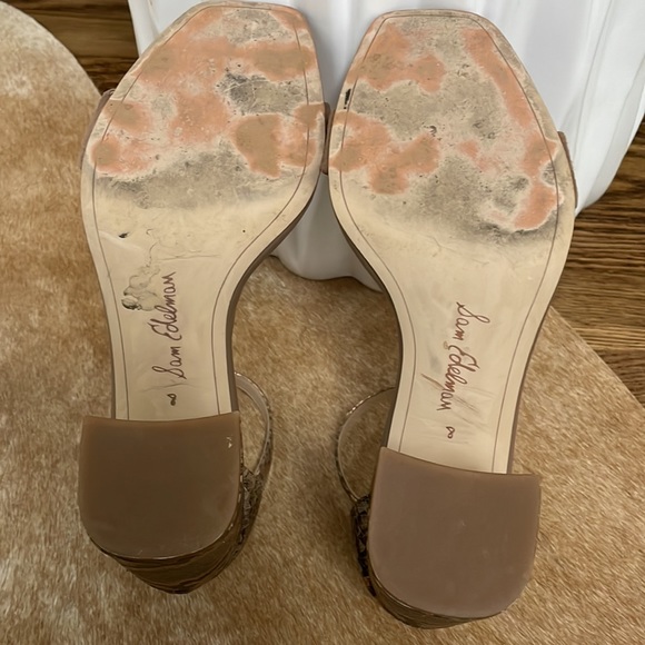 Sam Edelman Daniella Suede Snakeskin praline sandals - Picture 4 of 9